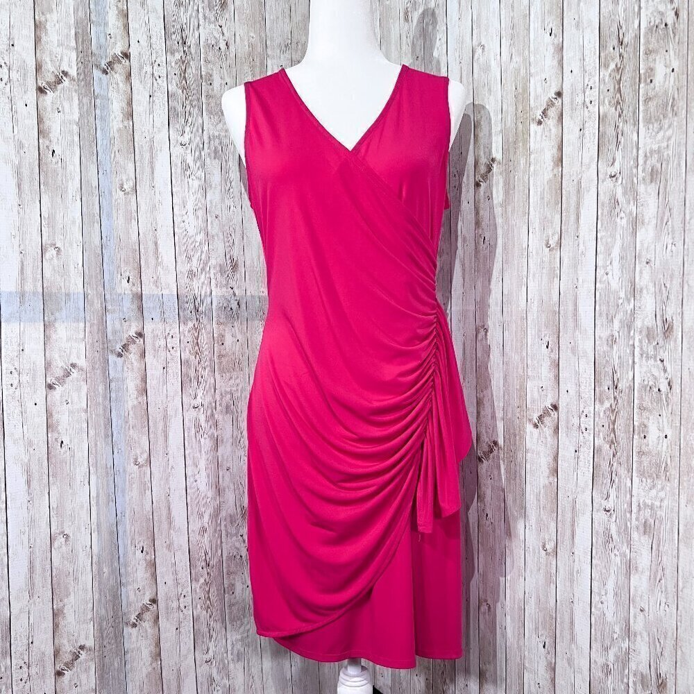 Women's New York & Company Dress | Sleeveless | Midi | Size Medium | Wrap | Pink
